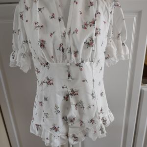 NWT floral top with corset back detail size large